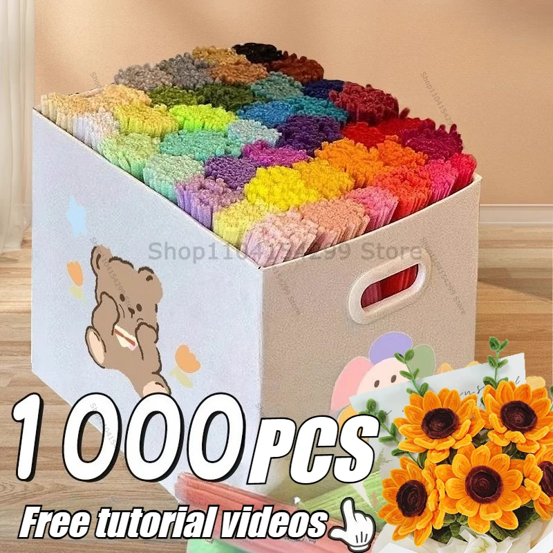 Chenille Wire Pipe Cleaners Creative Colorful Stems DIY Plush Stem Wired Twist Stick Hair Strip Kid Handmade