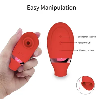 Sucking Licking Clitoris Vibrator Female Double Stimulation Nipples Clit Sucker Tongue Blowjob Cunnilingus Sex Toys For Women 2