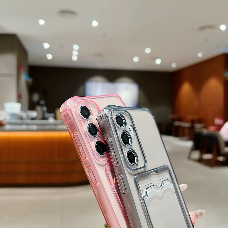Clear Card Slot Soft Pocket Phone Case Cover