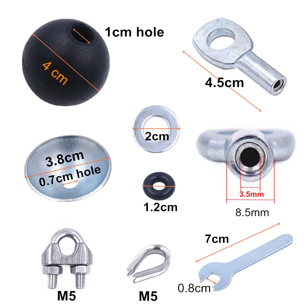 Gym Machine Accessories 5 MM Cable Ball Stopper Interface Port Components Fitness Equipment Chain Wire Port Joint Parts 3