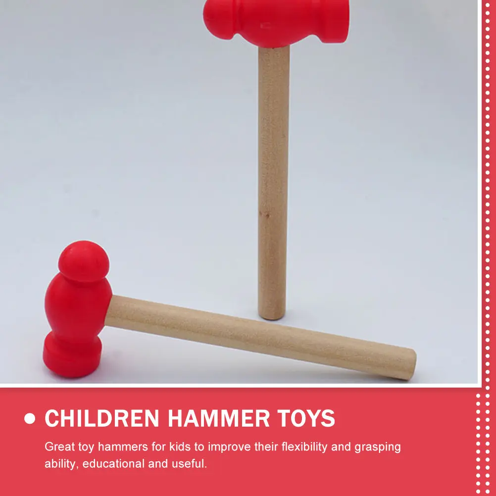 4Pcs 어린이 시뮬레이션 수리 도구 해머 세트 경량 나무 망치 교육용 어린이 인터랙티브 놀이