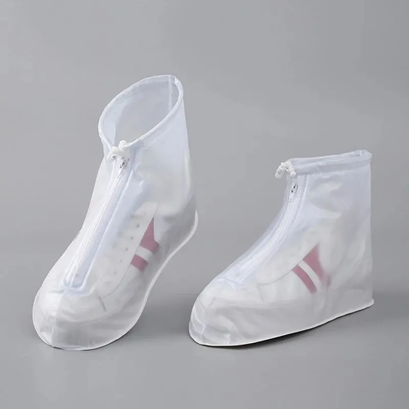1 Pair Waterproof Shoe Covers, Non-slip Reusable Rain Snow Boots Women Men PVC Silicone Sole Overshoes Protectors In Rainy Days 3