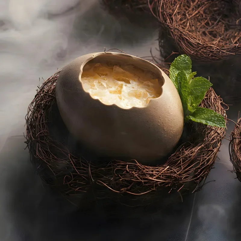 Bird's Nest Egg Ceramic Bowl Cold Drink Barbecue Creative Special Artistic Conception Dish Dessert Molecular Cuisine