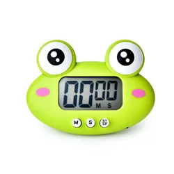 Cute Frog Kitchen Electronic Timer, 1 - 99 Minute Countdown for Cooking, Study, or Work (RB600 green)