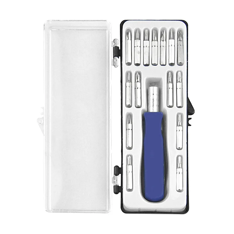 ドライバー修理キット16 in 1,ミニ磁気ドライバービットセット,携帯  