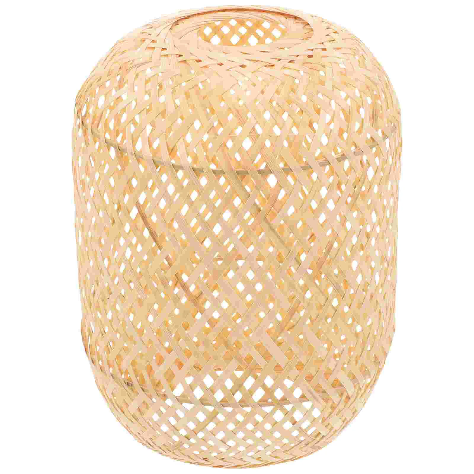 

Bamboo Lampshade Lampshades Woven Rustic Rattan Pendant Light Seaweed Style for Table