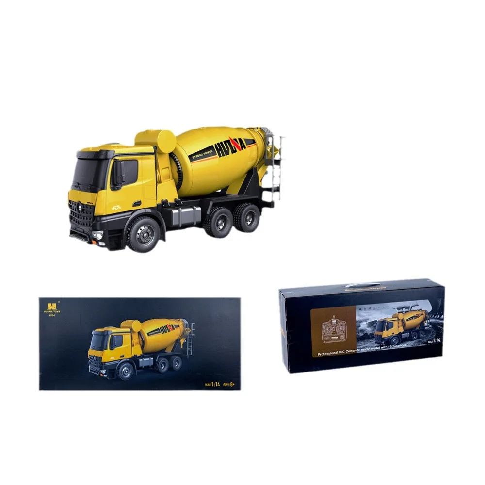 Huina Large Ten Channel 1:14 Semi-Alloy Concrete Mixer Sound And Light Remote Control Engineering Car Model Children'S Toys 5
