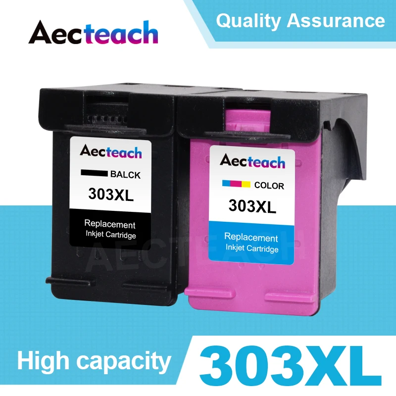 Aecteach 303Xl Cartuccia D'Inchiostro Compatibile Per Hp303 Sostituzione Per Hp 303 Xl Envy Photo 6220 6230 6232 6234 7130 7134 7830