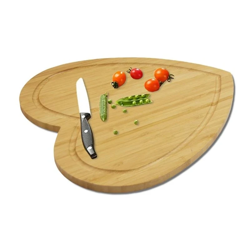 28x31.6cm Heart Shaped Cutting Board Cheese Board Double Sides Available Bamboo Cake Contanier Fruit Tray Cooking Blocks