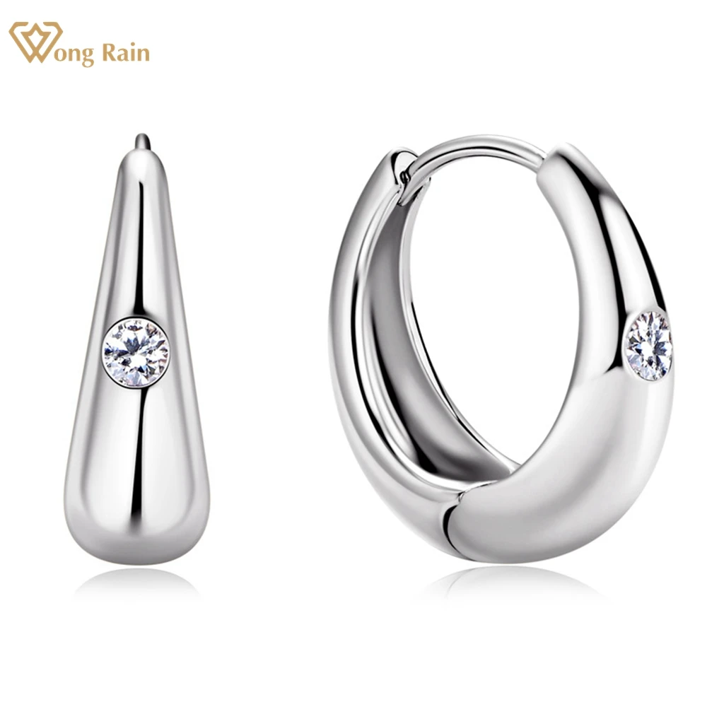 

Wong Rain 18K позолоченные серьги-кольца из стерлингового серебра 925 пробы VVS1 3EX с круглой огранкой и настоящий Муассанит, Винтажные Ювелирные Изделия