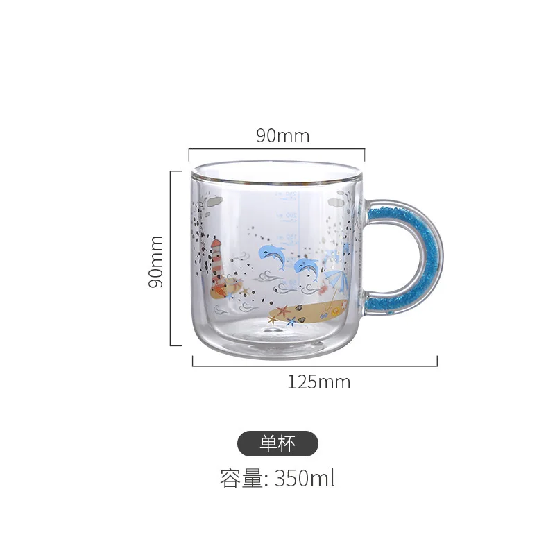 Heat Resistant Double Wall Glass Cup Tea Cup Double Layer Coffee Cups  Nordic Creative Drinkwares Afternoon Flower Tea Mug - AliExpress