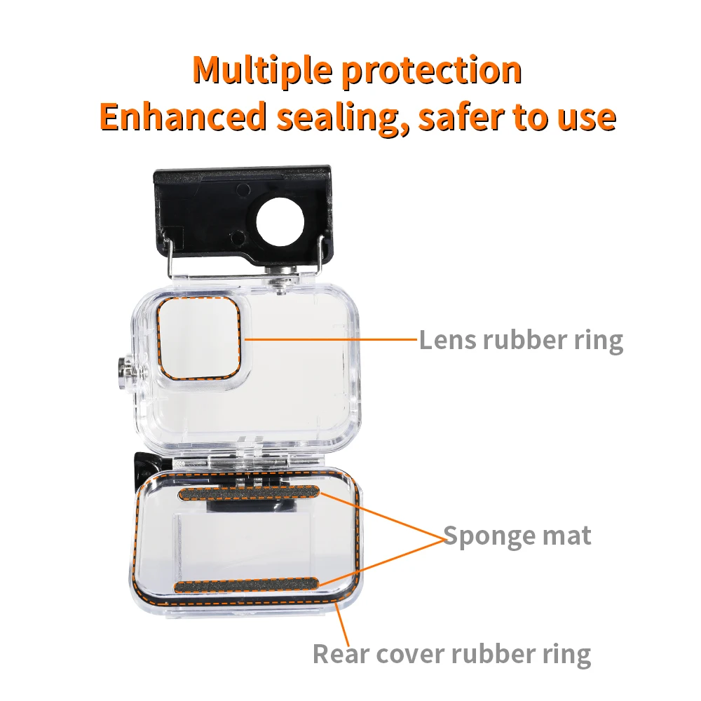 Mergulho Subaquático Impermeável para go Pro Capa Protetora Preta Câmera de Ação Gopro Hero 10 60m Case de - Image 5