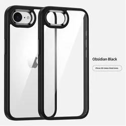 Luxury Metal Frame Transparent Acrylic Shockproof Bumper Cover for iPhone 17 Pro Max (Black)