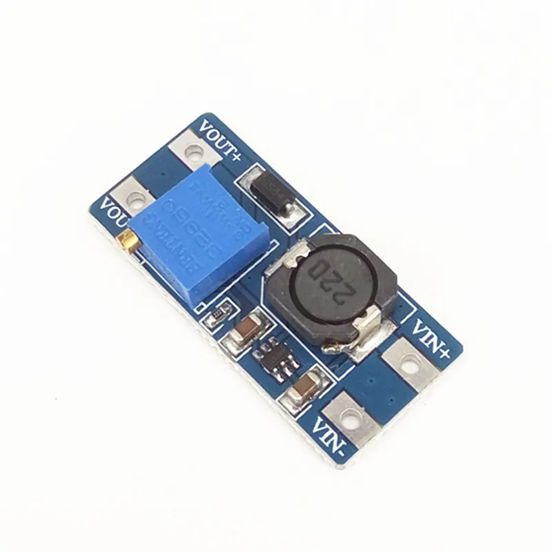 MT3608 DC-DC 부스트 모듈 2A 부스트 보드 입력 전압 2-24V 최대 5/9/12/-28V 조정 가능