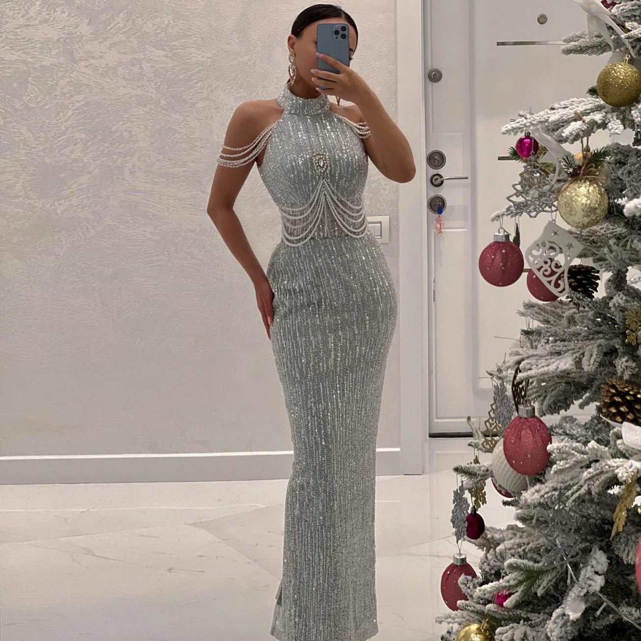 Simple Halter Cocktail Dresses For Women Sleeveless Prom Party Dresses Birthday Party Gowns