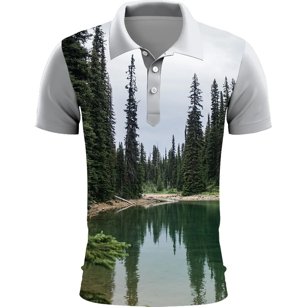 Polo de manga corta para hombre, camiseta estampada, informal, a la moda, de verano