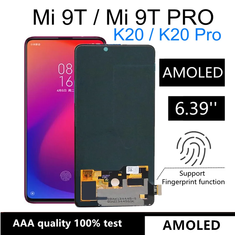 

6.39" Super Amoled Mi 9T For Xiaomi MI9T Pro M1903F10I LCD Display Touch Screen Assembly Replace For Redmi K20 PRO LCD
