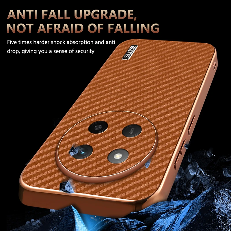 Luxury PU Plating Carbon Fiber Protective Back Cover Case