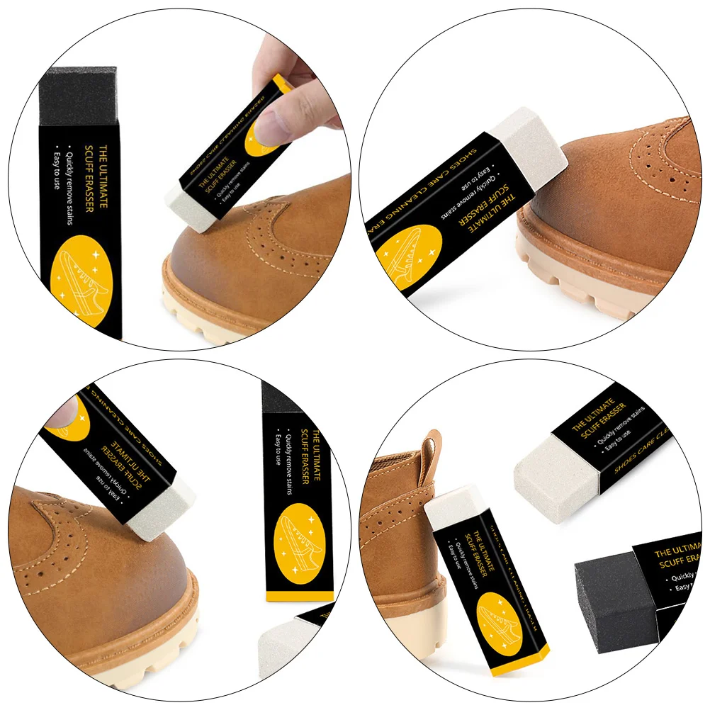 2 Pcs Rubber Shoes Eraser Cleaning Supply Polishing Tool Home Brush Cleaner All Purpose Fur Decontamination Particles Women's