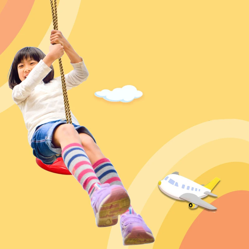 Children's Disc Swing Kid Indoor and Outdoor Sports Red Blue Thickened Octagonal Petal Swing Hanging Toys Rocking Chair
