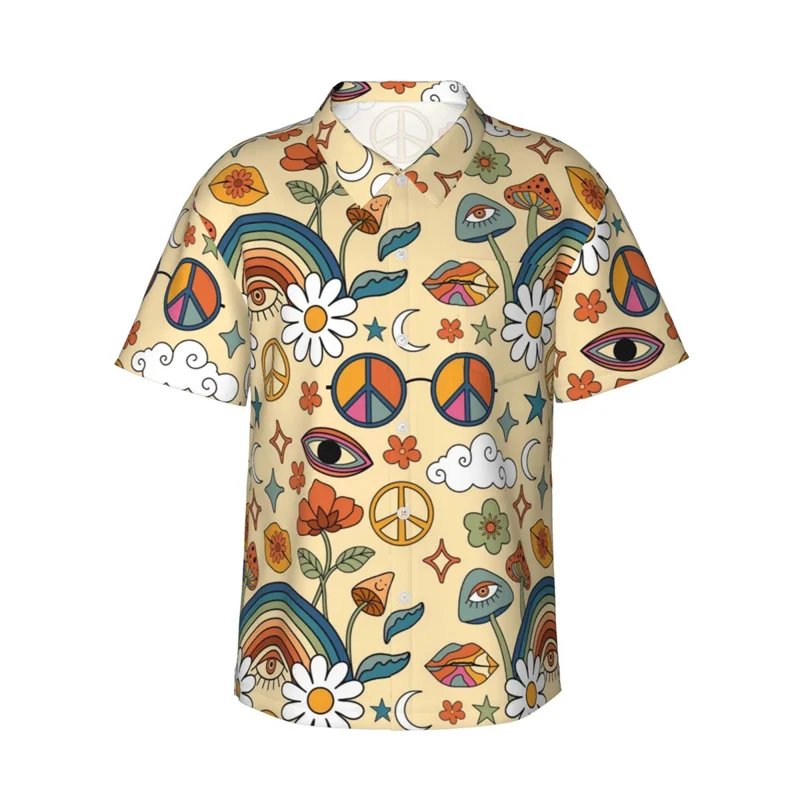 thumbnail image 1 of Camisas hawaianas de moda para hombres, camisas de manga corta con estampado de anclas y hongos, lindas camisetas de dibujos animados para niños, camisas de playa para vacaciones de verano para mujere, 1 of 5
