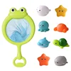 Baby Bath Toy Cute Animals Swimming Water LED Light Up Float Induction Luminous Toys Soft Rubber Kids Play Funny Gifts 4