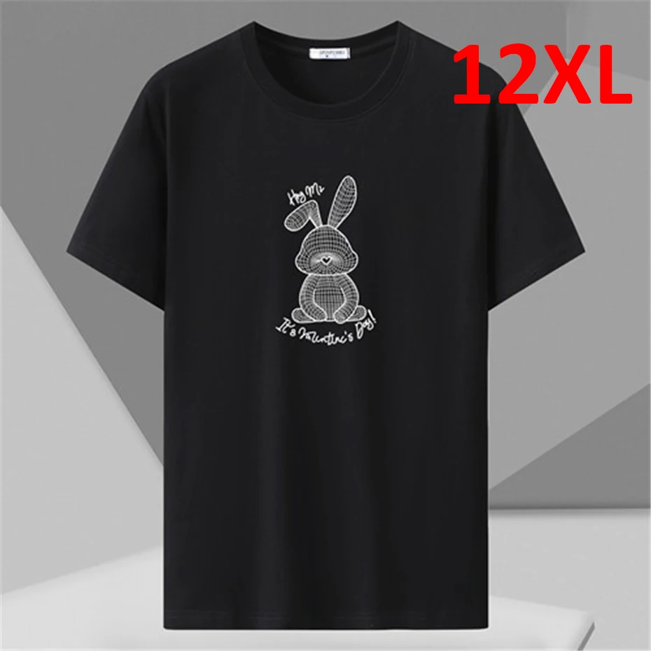 9 barva léto trička muži plus rozměr 10XL 12XL tričko ležérní krátce rukáv topy tees pánský bavlna T košile velký rozměr 12XL černá červená