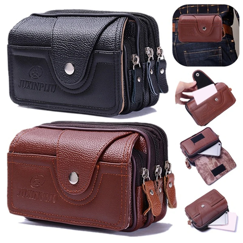

Pu Vintage Waist Pack Multi-Function Phone Coin Waist Bag Vintage Unisex The Belt Outdoor Small Wallet Men Women New
