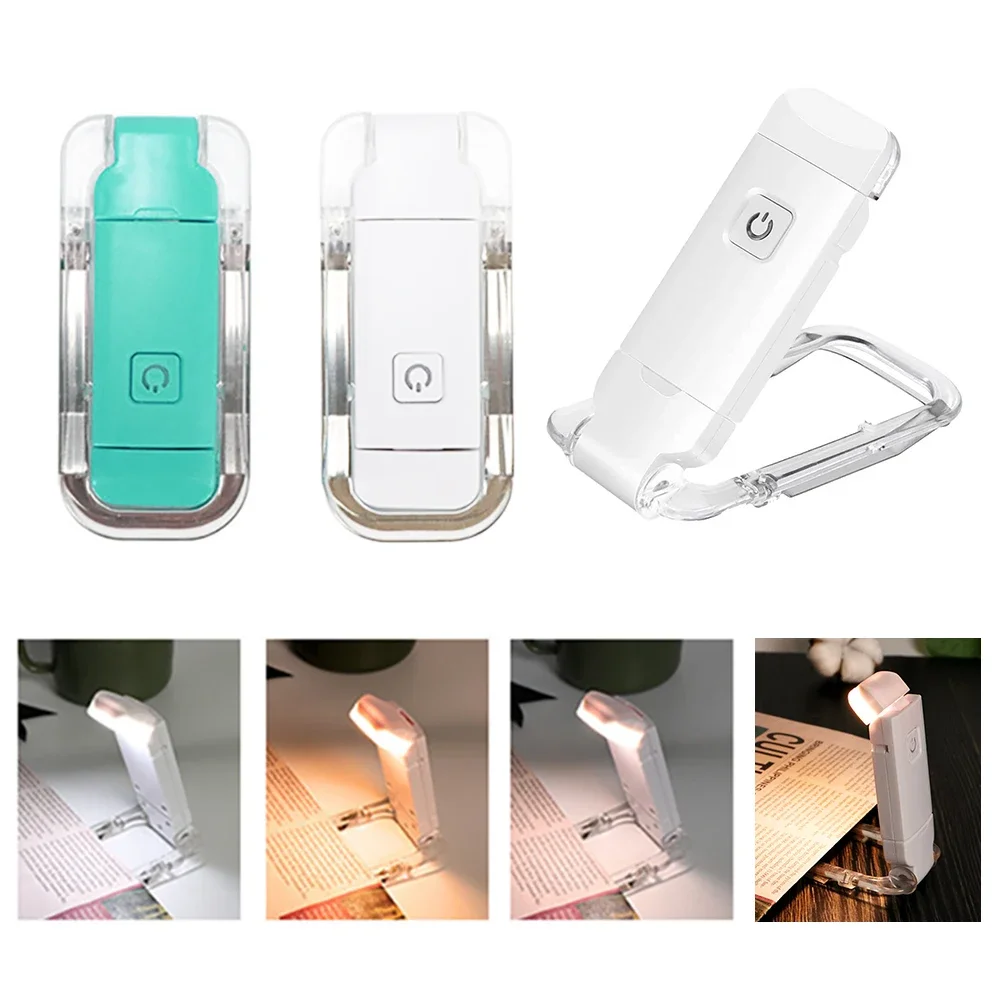 Mini LED Clip Book Light USB Rechargeable Book Reading Light Brightness Adjustable Eye Protection Portable Bookmark Read