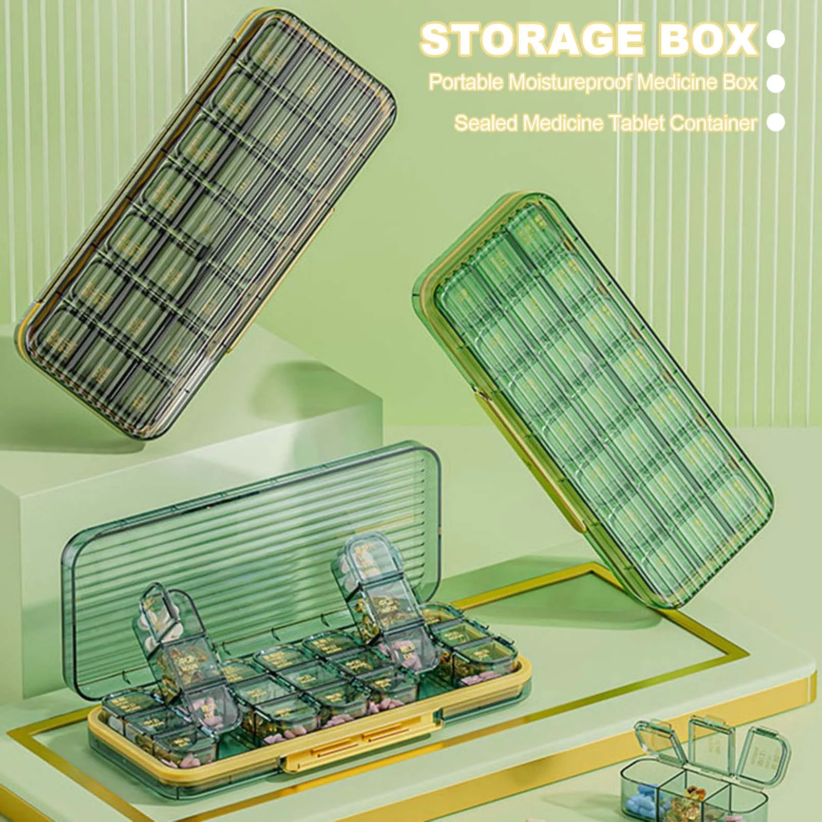 

7 Days Tablets Storage Box Large Capacity Sealed Medicine Box For Capsule