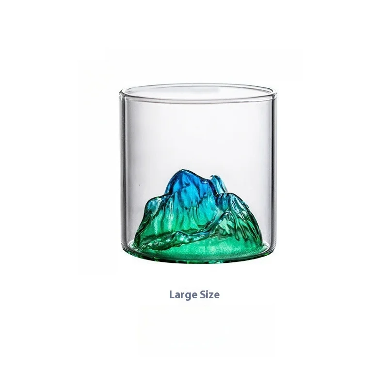 Transparent Home Whisky Glass Simple Retro Heat-resistant Glass Snow Mountain Glass Mountain Viewing Style, Foreign Liquor Glass