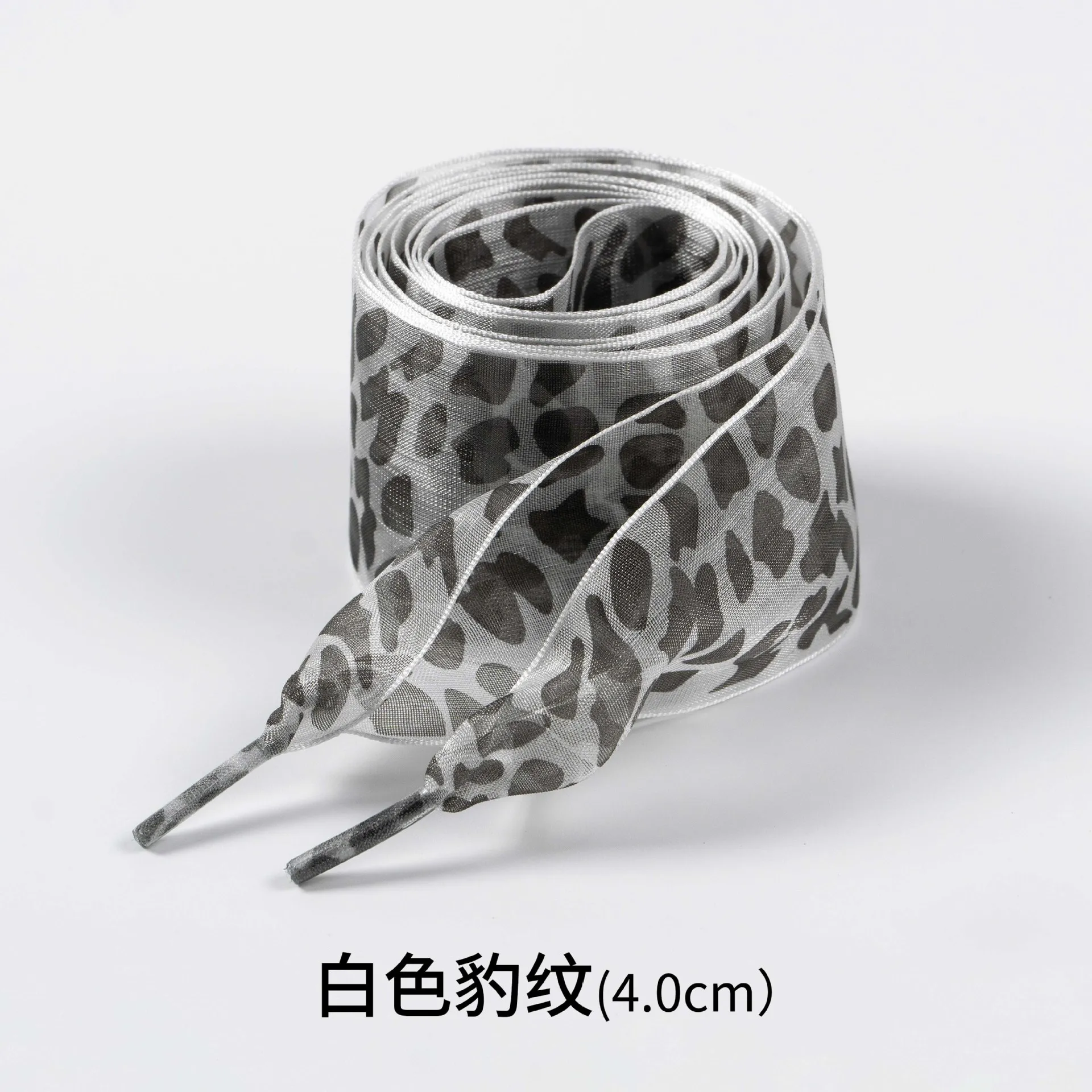 Leopard Print Satin Shoelaces - Stylish and Versatile