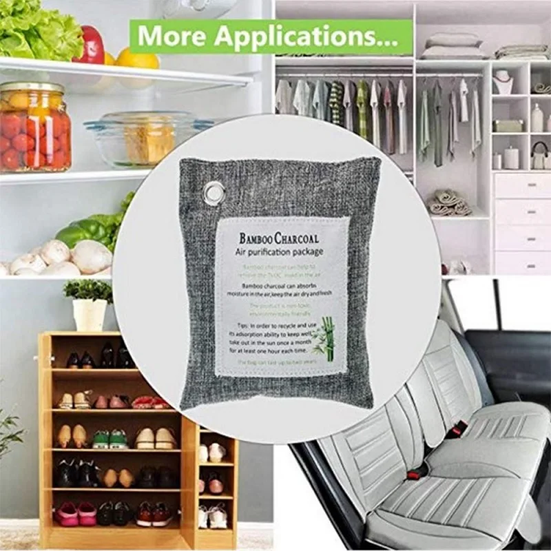 Two Bags Of Household Bamboo Charcoal Bag For Dehumidification Sterilization Deodorization Activated Natural Bamboo Charcoal Bag bamboo charcoal air purifier activated charcoal odor absorber bamboo charcoal odor absorber