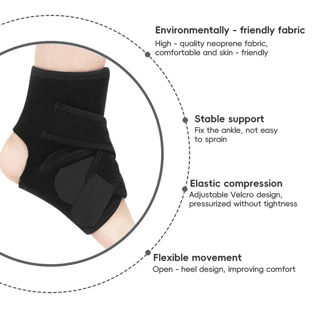 1Pc Adjustable Sports Ankle Support Bandage Ankle Brace Nylon Ankle Compression Support Gym Fitness Basketball Football Running