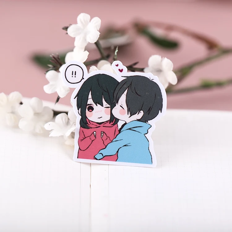 36pcs Cute Little Couple's Hand-book Sticker Hand-book Characters Korean Wind Ins Wind Diy Photo Album Mobile Phone Material