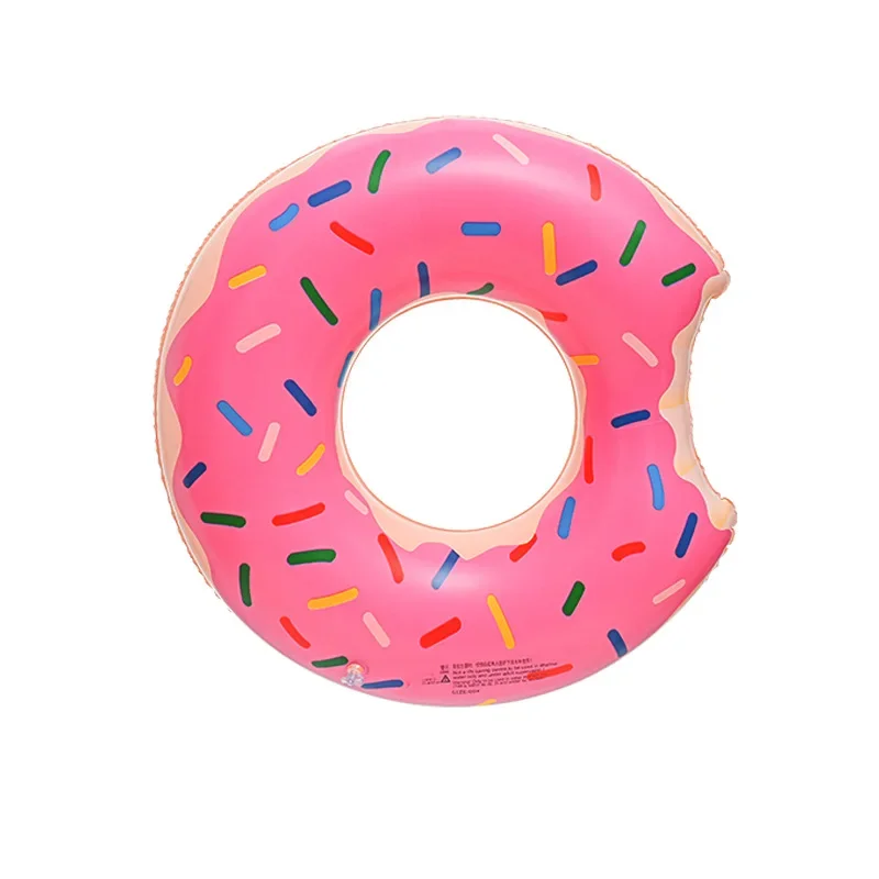 Children's Inflatable Double Layer Swimming Ring Thickened Printed Donut Shape Baby Swimming Ring