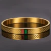 Luxury Round Enamel Stainless Steel Bangles & Bracelets No Fade Color Open Bangle For Women Girls Men Wedding Lover Jewelry 1