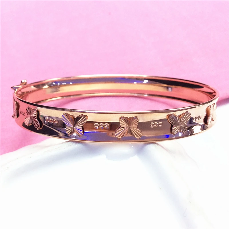 585 Purple Gold Plated 14K Rose Gold Butterfly Bracelet for women Light Luxury Shining Elegant Charm Engagement Jewelry