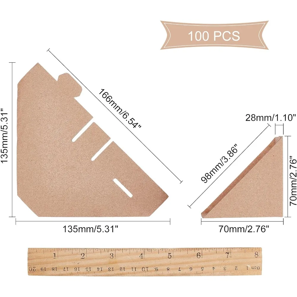 100pcs Frame Corner Protectors Cardboard Protectors Frame Cardboard Corner for Shipping Packing or Moving Fits