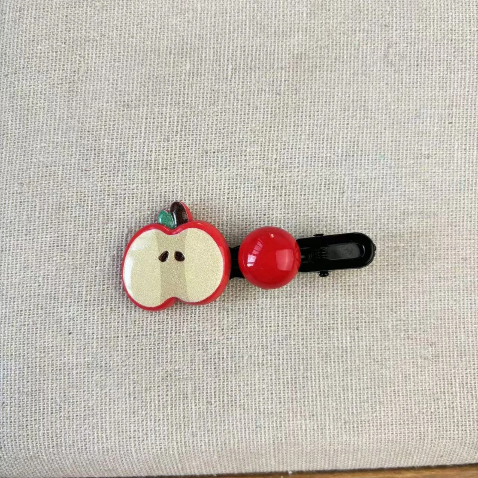 4PCS Apple & Star Hair Clips Set, Cute Red Fruit-themed Hairpins, Adorable Hair Accessories For Girls, Fun Fashion Hair Decor