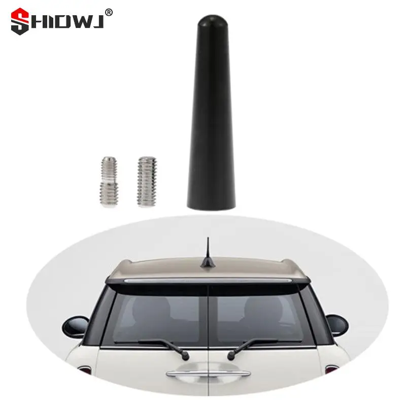 

Universal Antenna Car Radio Short Aerial Antenna 2.2 Inch AM/FM Radio Modified Antenna Aluminum Alloy with Screws antena