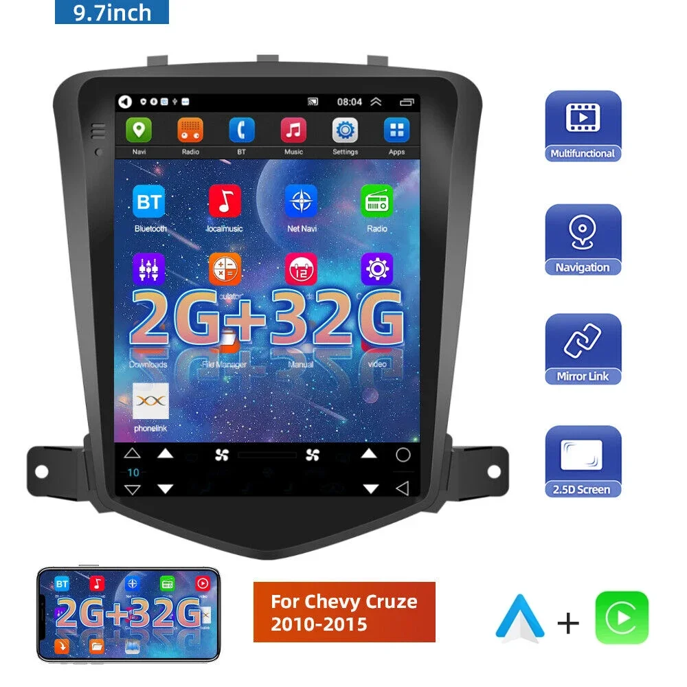 

2Din For Chevrolet Cruze 2008-2012 Android 13 Car Stereo Radio Multimedia Video Player Navigation GPS Head Unit Carplay