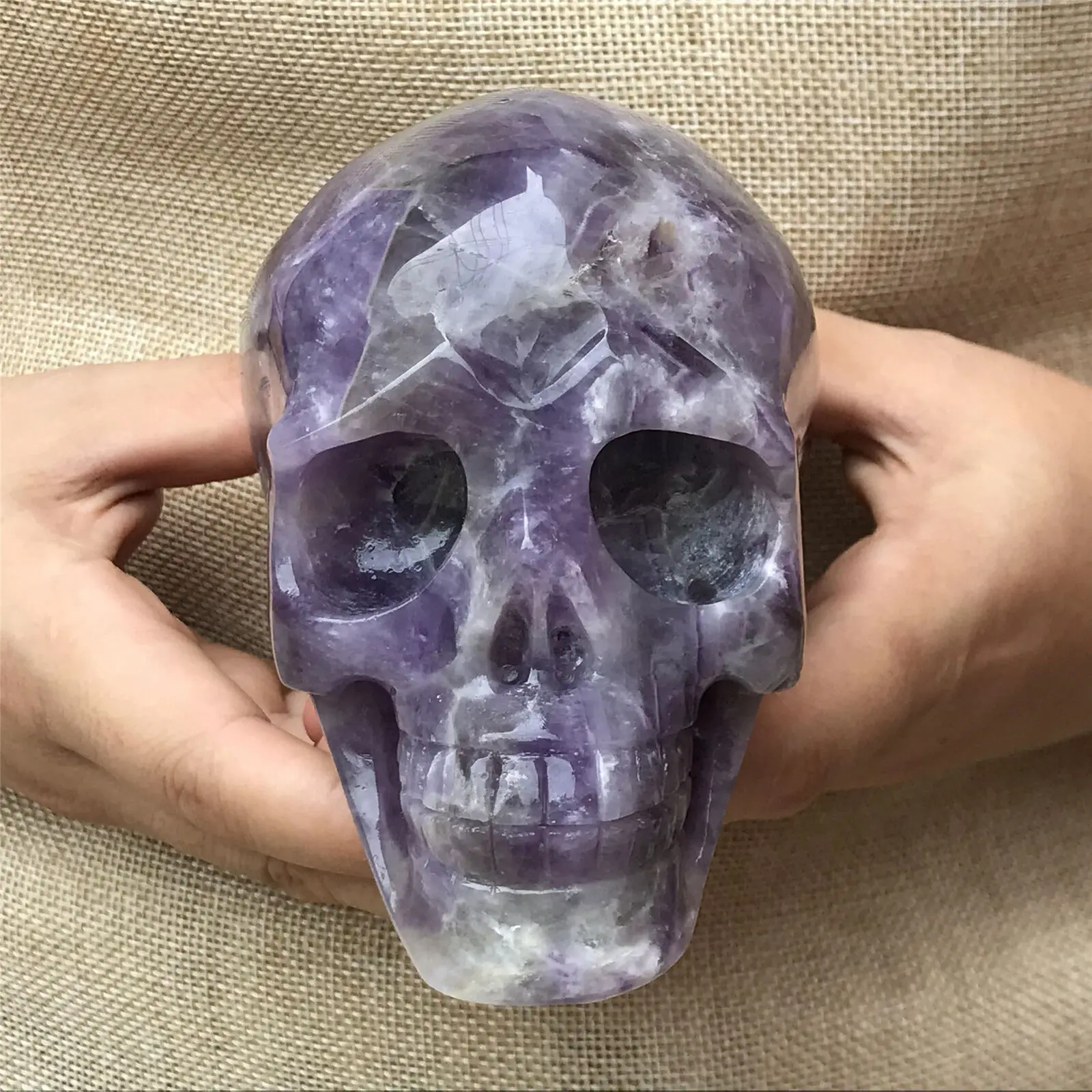 Natural Dreamy Amethyst Energy Crystal Skull Specimen Reiki Healing Gift Room Decoration 2