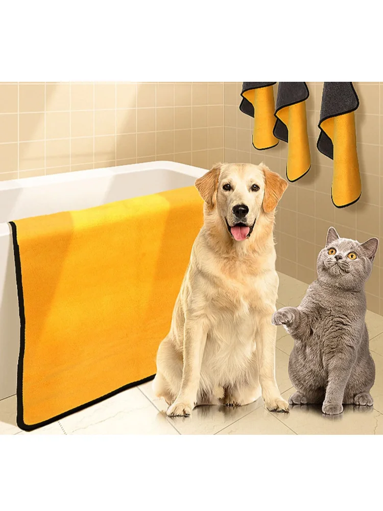 Pet Towel Water-absorbent Quick-drying Towel for Cats and Dogs Made of Coral Velvet Material Thick Soft pet bath towel
