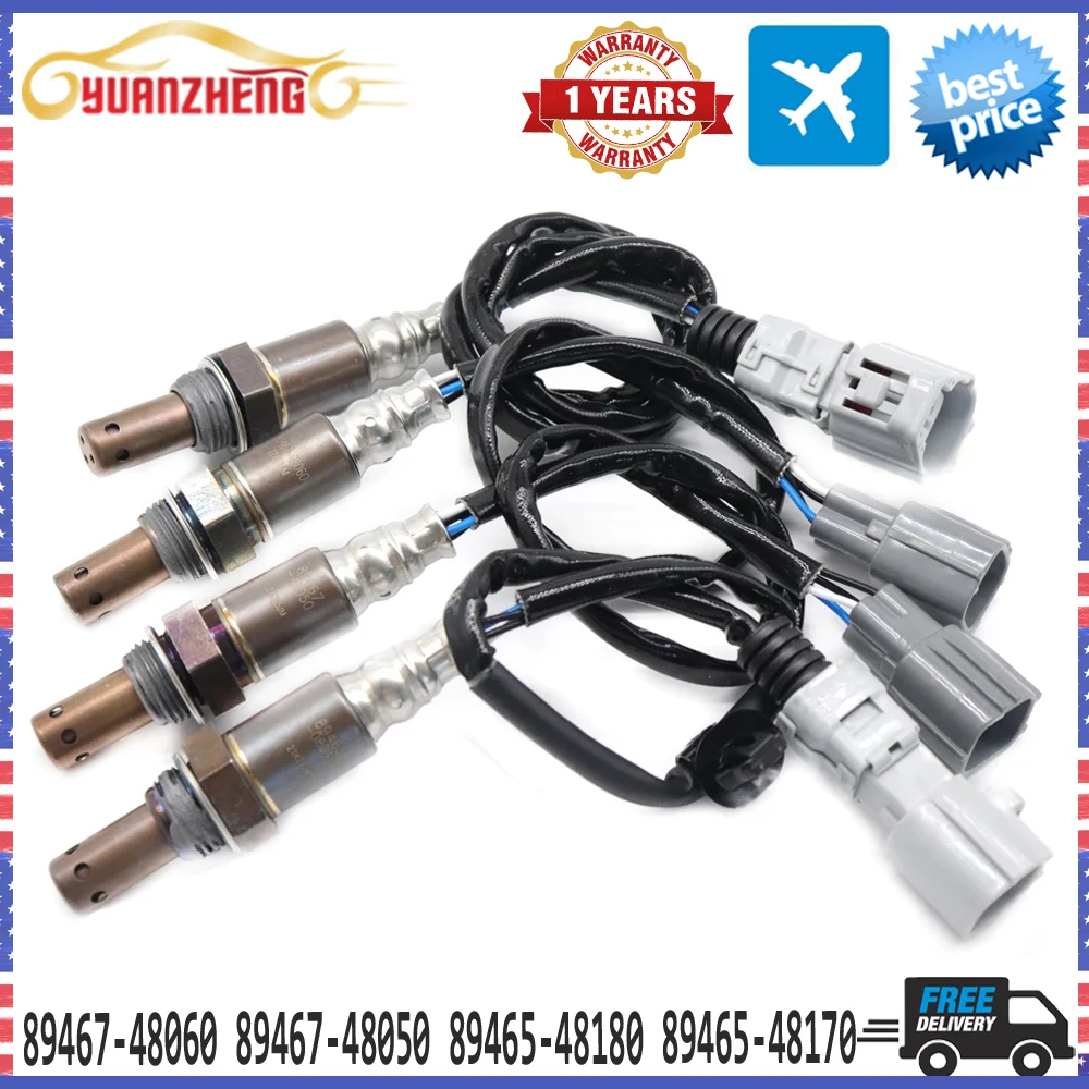 

4PCS Front Rear Air Fuel Ratio Lambda O2 Oxygen Sensor 89467-48060 89467-48050 89465-48180 89465-48170 for Toyota Highlander 3.3