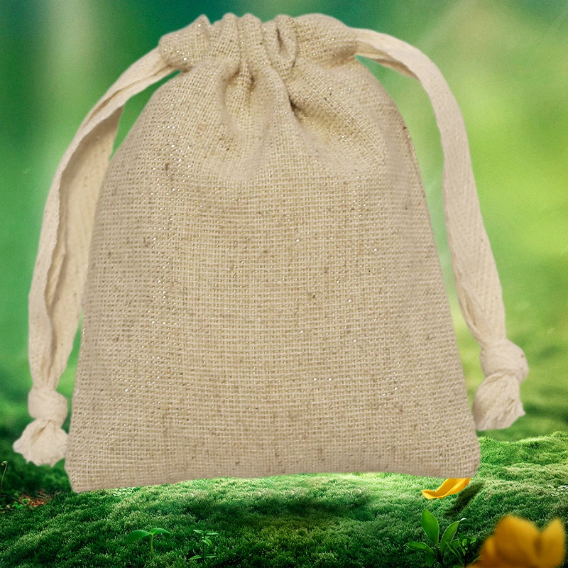 

Shiny Gold Cotton Gift Bags 2x2.75in 3x4in 4x6in Pack of 50 Bling Muslin Linen Drawstring Pouch Sack