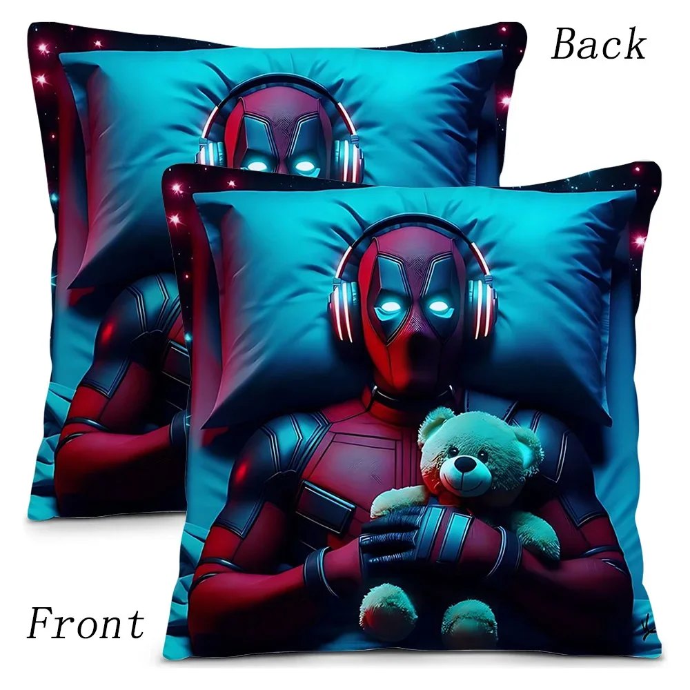 Pillow Covers Hot Super Hero Deadpools Cartoon Sofa Decorative Home Double-sided Printing Short Plush Cute Cushion Cover