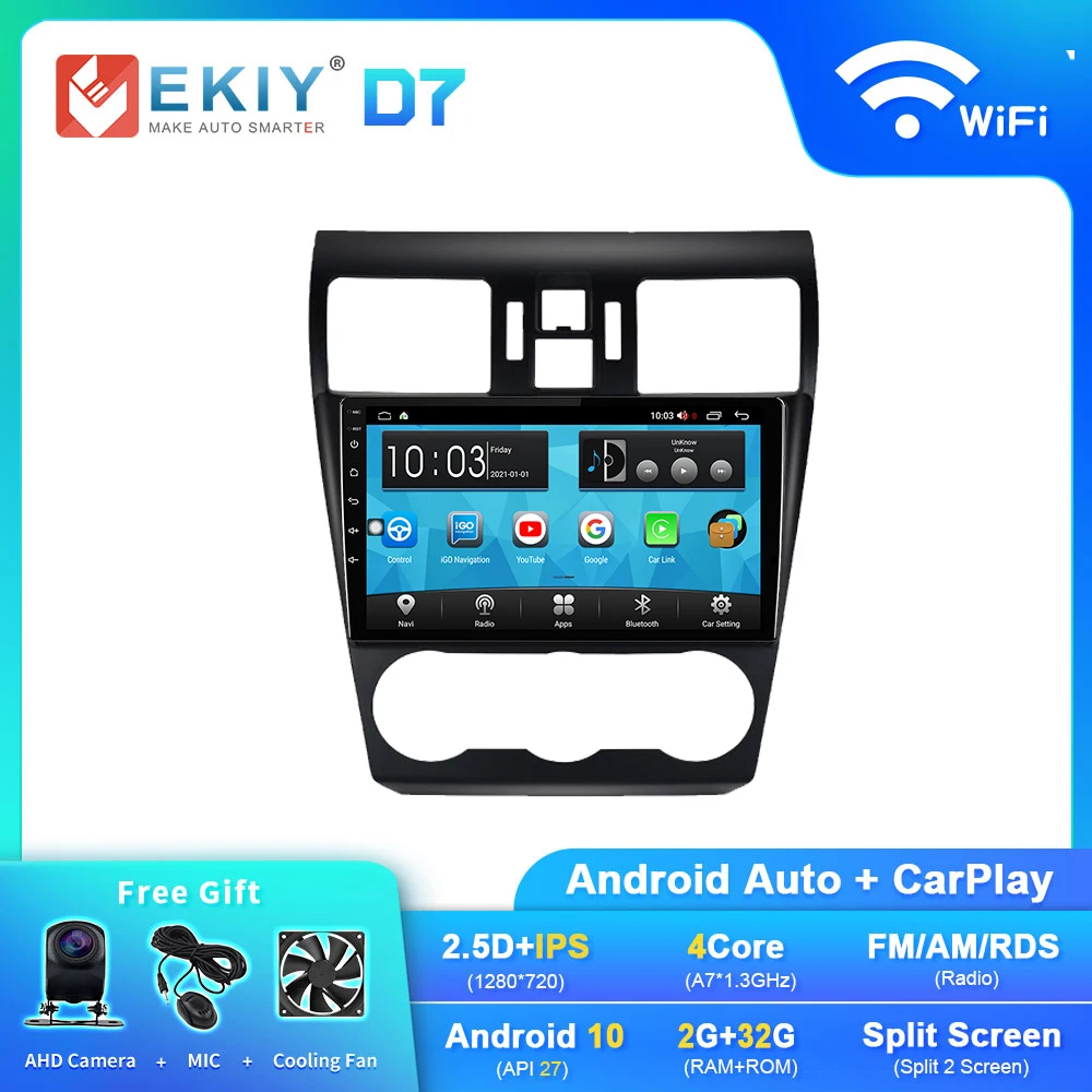 car video player for backseat EKIY Q7 Android Auto Radio For Subaru Forester XV WRX 2012-2015 Stereo GPS Navigation Car Multimedia Player 2din Carplay DVD HU portable movie player for car Car Multimedia Players