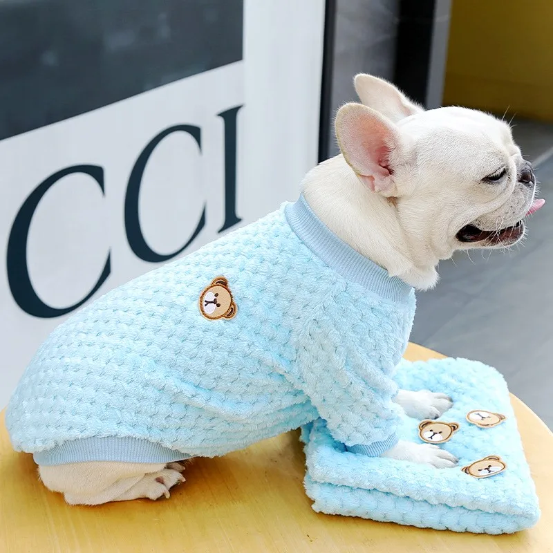1609-2d8855.jpg Pet Dog Clothes Winter Warm Dog Hoodies Soft Puppy Pullover Cute Bear Print Cat Sweatshirt Chihuahua Clothes Fashion Pet Hoodies
