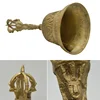 100% Brass Handicraft Large Engraved Hand Bell Produces Loud and Clear Sound School Meditation Church Bronze Bell Creative Gift 6